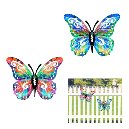 REKUA 2 Pcs Butterfly Garden Wall Art Outdoor, Metal Garden... - Jardin & Extérieur Amazon Royaume-Uni à 1.99€