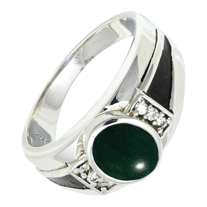 SILVERTROVE Grüner Jade Edelstein Ring silberplattiert für... - Bijoux & Montres en promo à 31.63€