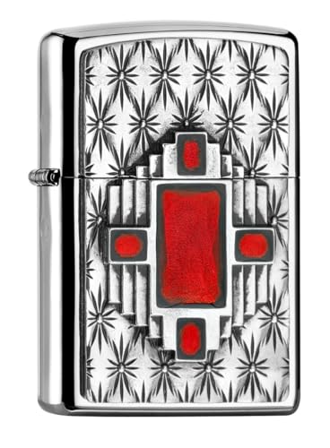 Zippo Windproof Lighter, Red Diamond Design – High Polished... - Home & Kitchen Amazon UK à 39.19€