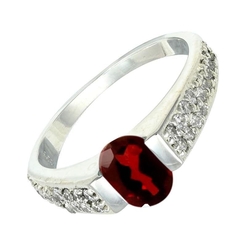 SILVERTROVE Granat Edelstein Ring silberplattiert Damen und... - Maison & Cuisine Amazon Allemagne à 31.63€