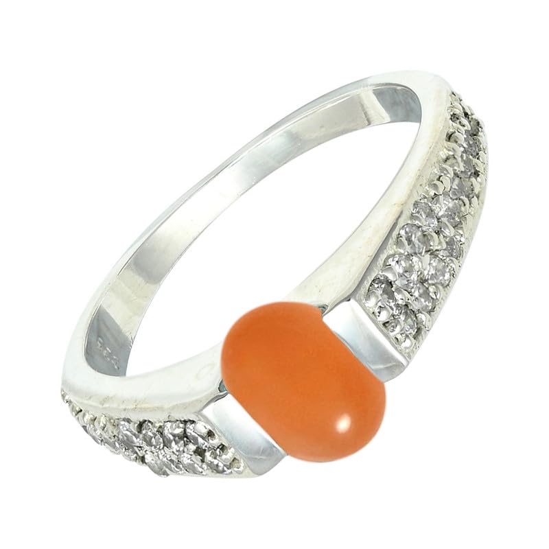 SILVERTROVE Pfirsichfarbener Mondstein Edelstein Ring... - Maison & Cuisine Amazon Allemagne à 33.63€