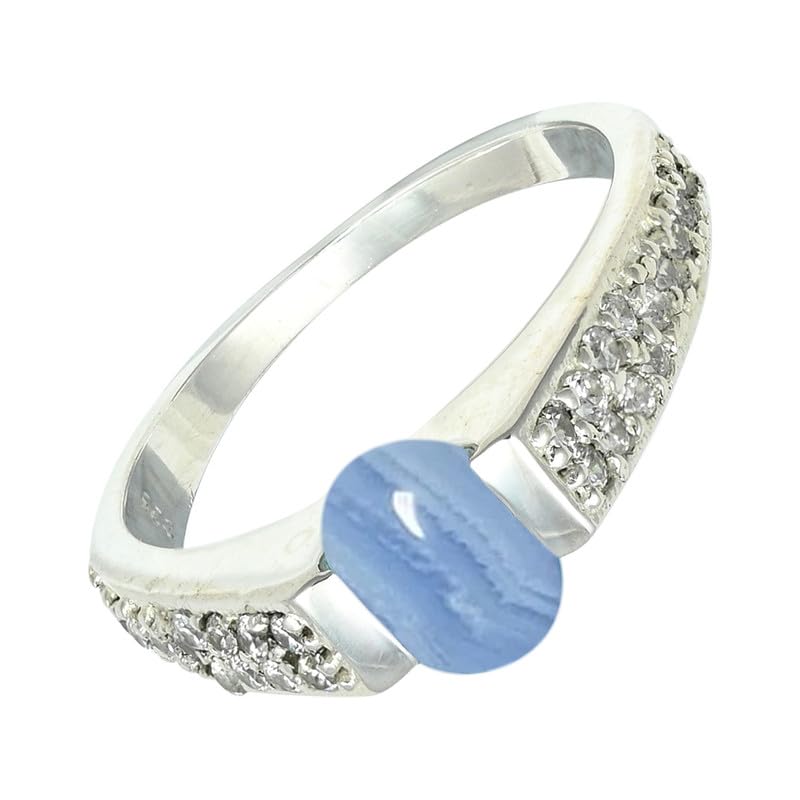 SILVERTROVE Blauer Spitzenachat Edelstein Ring... - Maison & Cuisine Amazon Allemagne à 32.63€