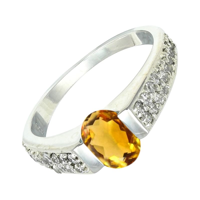 SILVERTROVE Citrin Edelstein Ring silberplattiert Damen und... - Maison & Cuisine Amazon Allemagne à 35.63€