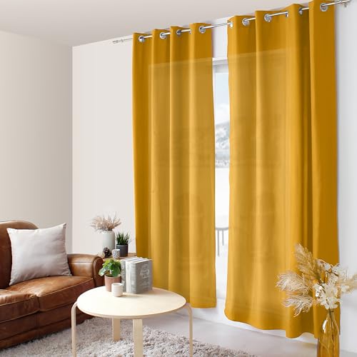 ED ENJOY HOME Rideau Jaune Moutarde 140×240 cm, Œillets... en promo à 10,50€ (-50%) sur Amazon FR