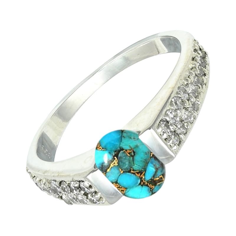 SILVERTROVE Blauer Kupfer-Türkis Edelstein Ring... - Maison & Cuisine Amazon Allemagne à 31.63€