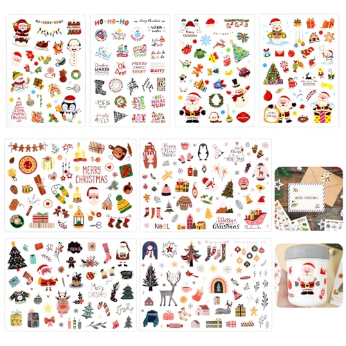 WEFHEF 8 Hojas de Pegatina para Navidad, Pegatinas... - Loisirs Créatifs Amazon Espagne à 1.99€