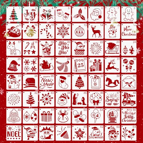 WEFHEF 64PCS Plantillas de Navidad, Plantilla Navidads para... - Loisirs Créatifs Amazon Espagne à 2.49€
