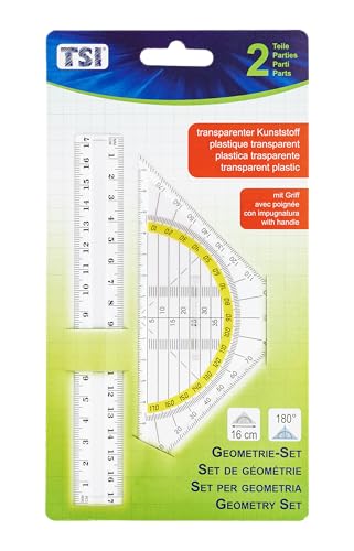 TSI Juego de geometría (regla de 17 cm y escuadra con mango... - Jouets & Jeux Amazon Espagne à 3.01€