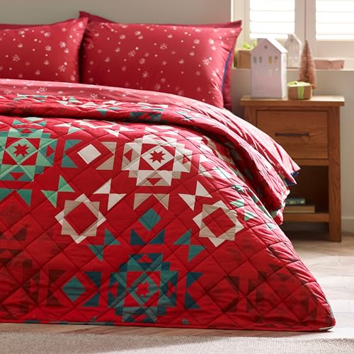 Catherine Lansfield Christmas Patchwork 220x230cm Quilted... - Maison & Cuisine Amazon Royaume-Uni à 11.00€