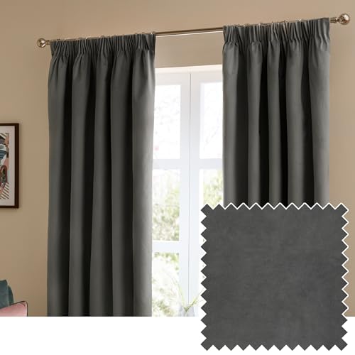 furn. The Ultimate Velvet Blackout Pencil Pleat Curtain... - Maison & Cuisine Amazon Royaume-Uni à 39.38€