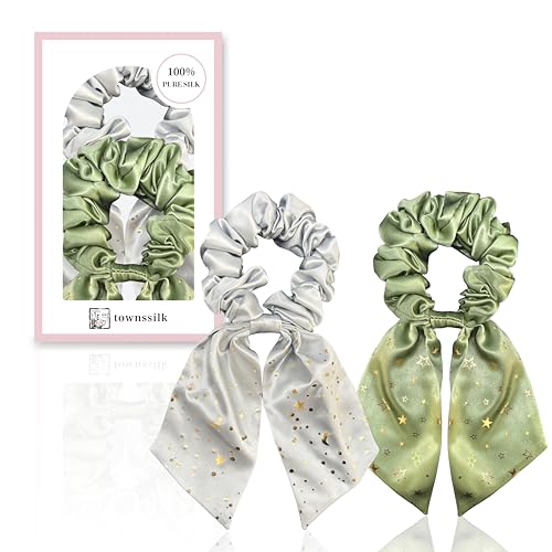 townssilk Seiden Scrunchie 2er Set, mit Schleife, 100%... - Mode & Vêtements en promo à 13.68€