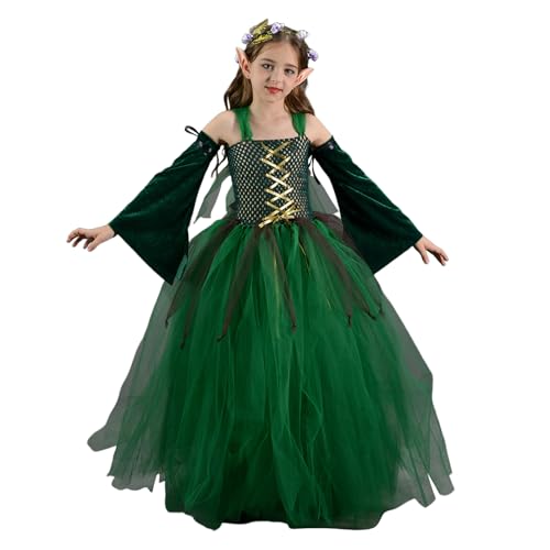Lpoppcx Halloween Elf Fee Kostüm, Grüne Kinder Mädchen... - Jouets & Jeux Amazon Allemagne à 16.89€