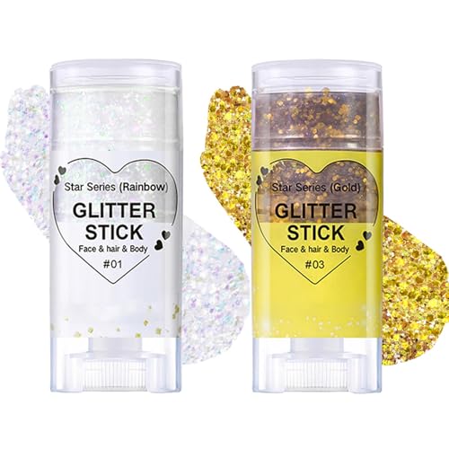 2Pcs Body Glitter Gel,Silber Gold Chunky Sparkling Glitter... - Beauté & Parfums Amazon Allemagne à 4.99€
