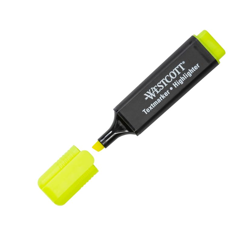 Westcott Textmarker, Strichbreite 2-5mm, Gelb - Fournitures Bureau Amazon Allemagne à 1.50€