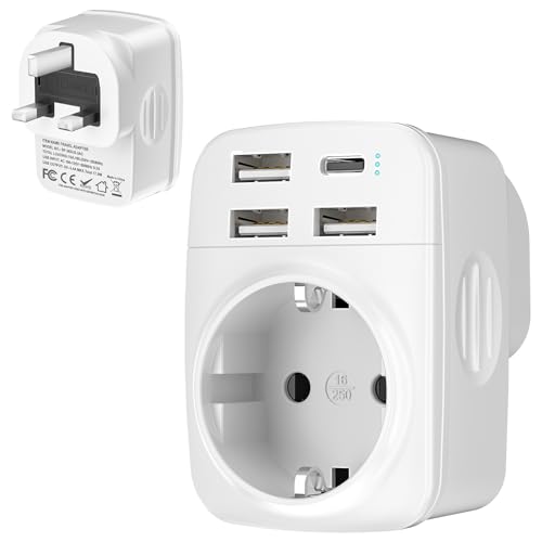 Hoppac 5 in 1 Adattatore Presa Inglese, Adattatore Tipo G... - High-Tech & Électronique Amazon Italie à 13.99€