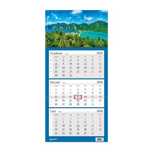 Kalendarz 2026 LUX Trójdzielny Egzotyczny raj, Tajlandia - Fournitures Bureau Amazon Espagne à 2.63€