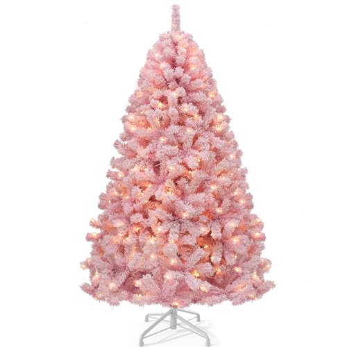YITAHOME182cm Prelit Pink Flocked Spruce Artificial... - Maison & Cuisine Amazon Royaume-Uni à 36.72€