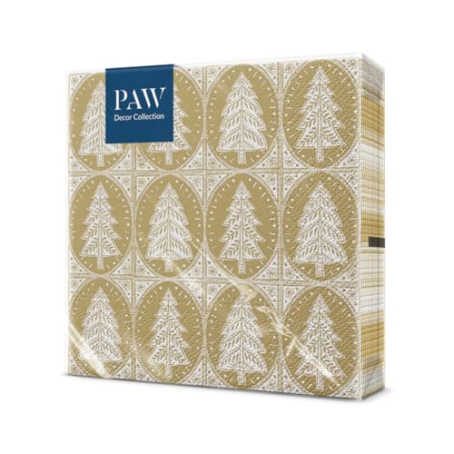 PAW - Serviettes 3 plis (33 x 33 cm) | 20 pièces |... - Maison & Cuisine en promo à 3.89€