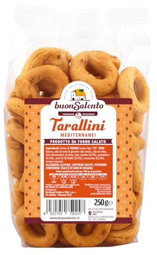 BuonSalento Tarallini 250g – Snack Salato da Forno... - Épicerie Amazon Italie à 1.90€