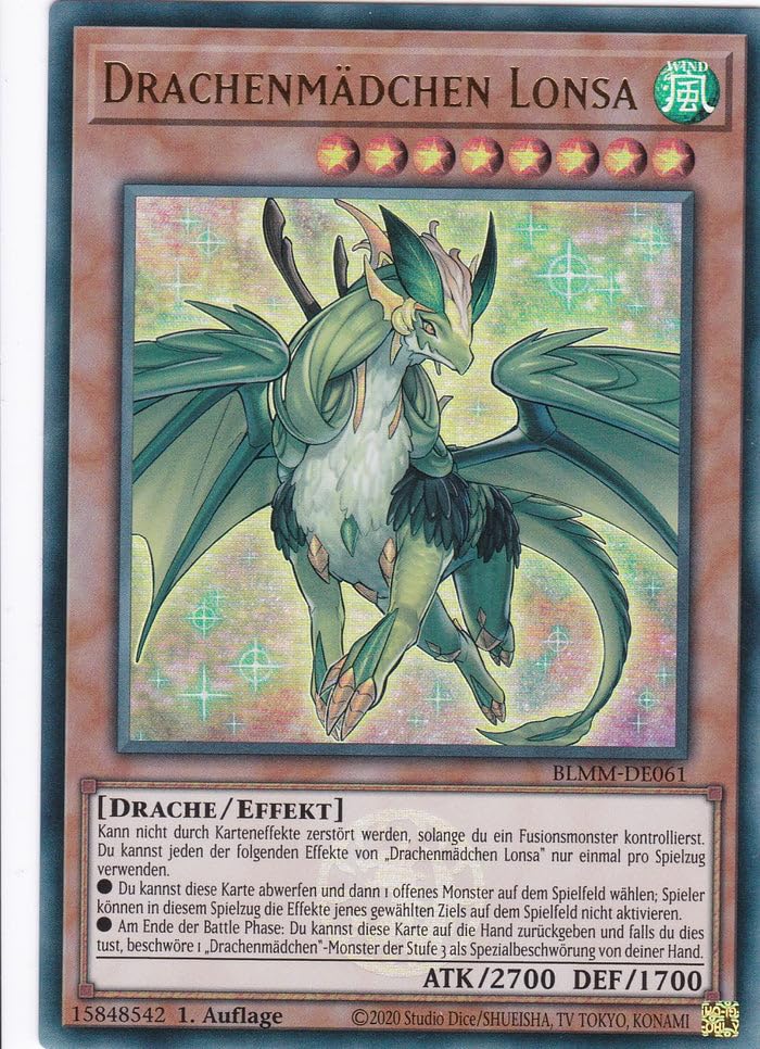 Yu-Gi-Oh! – Drachenmädchen Lonsa – Ultra Rare – BLMM-DE061... - Sports & Fitness Amazon Allemagne à 1.00€