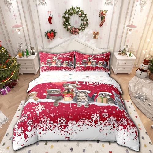 Loussiesd Buon Natale Gatto Copripiumino 140 x 200 cm... - Jouets & Jeux Amazon Italie à 18.12€