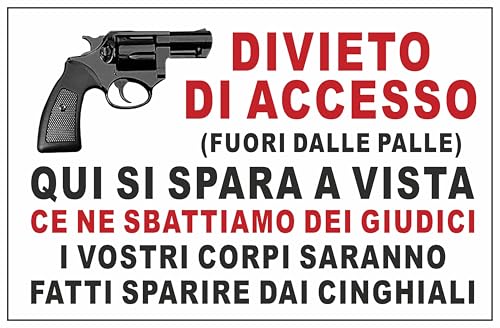 M-ITALY CARTELLO SEGNALETICO - DIVIETO DI ACCESSO QUI SI... - Fournitures Bureau Amazon Italie à 1.99€