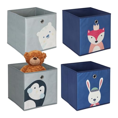 Relaxdays 4er Set, Kinder Aufbewahrungsboxen, süße... - Maison & Cuisine en promo à 17.99€
