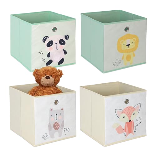 Relaxdays 4er Set, Kinder Aufbewahrungsboxen, süße... - Maison & Cuisine Amazon Allemagne à 17.99€