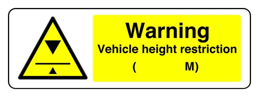 Warning Vehicle Height Restriction M - safety sign - High... - Fournitures Bureau en promo à 1.69€