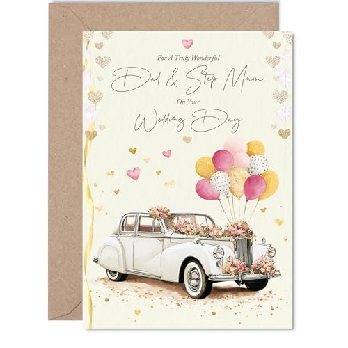 Dad & Step Mum Wedding Card - Vintage Car - Happy Wedding... - Auto & Moto Amazon Royaume-Uni à 2.55€