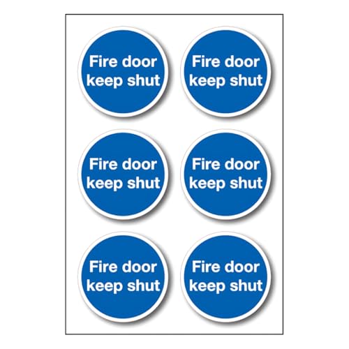 V Safety Fire Door Keep Shut Labels – Sheet of 6 x 75mm... - Maison & Cuisine en promo à 1.63€