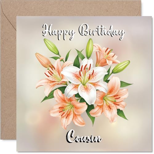 Cousin Birthday Card - Floral Flowers - Happy Birthday Card... - Jardin & Extérieur en promo à 2.12€