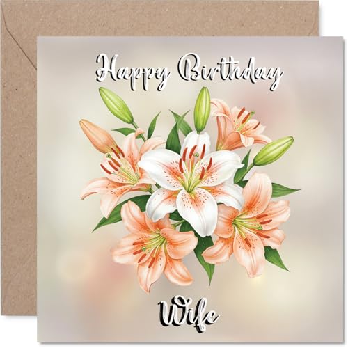 Wife Birthday Card - Floral Flowers - Happy Birthday Card... - High-Tech & Électronique en promo à 2.15€