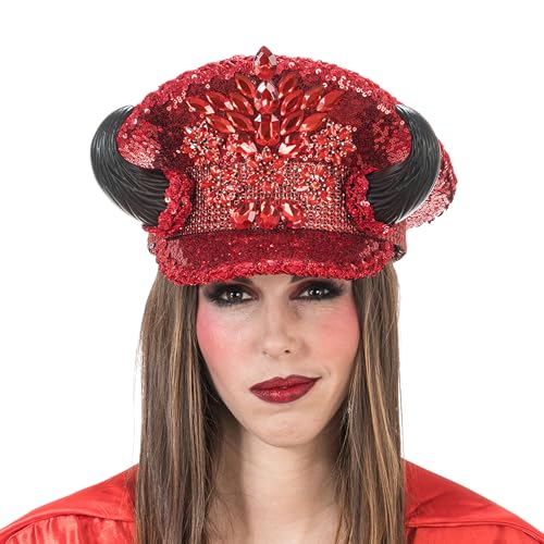 Chaks - Sombrero de diablo brillante para mujer en rojo... - Auto & Motorcycle Amazon Spain à 20.31€