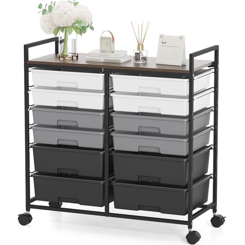 KINGRACK Rollcontainer mit 12 Schubladen und... - Deal Amazon à 76.49€