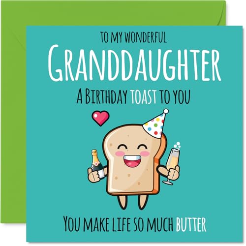 Granddaughter Birthday Card - Cute Toast - Happy Birthday... - Auto & Motorcycle Amazon UK à 2.68€