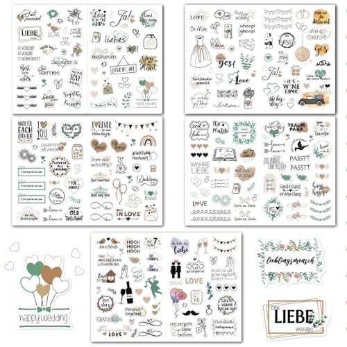 Gigmeta Sticker Hochzeit Gästebuch, 213 Motive Vintage... - Maison & Cuisine Amazon Allemagne à 1.99€