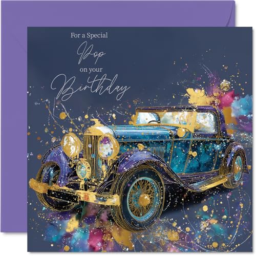 Gold Pop Birthday Card - Gold Car - Happy Birthday Card for... - Auto & Moto en promo à 1.99€
