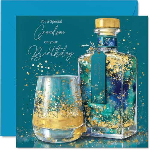 Gold Grandson Birthday Card - Gold Bottle - Happy Birthday... - Bébé & Puériculture Amazon Royaume-Uni à 2.79€