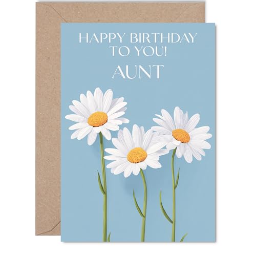 Aunt Birthday Card - Wild Daisies - Happy Birthday Card for... - Jardin & Extérieur Amazon Royaume-Uni à 1.91€