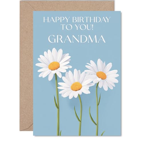 Grandma Birthday Card - Wild Daisies - Happy Birthday Card... - Jardin & Extérieur Amazon Royaume-Uni à 2.66€