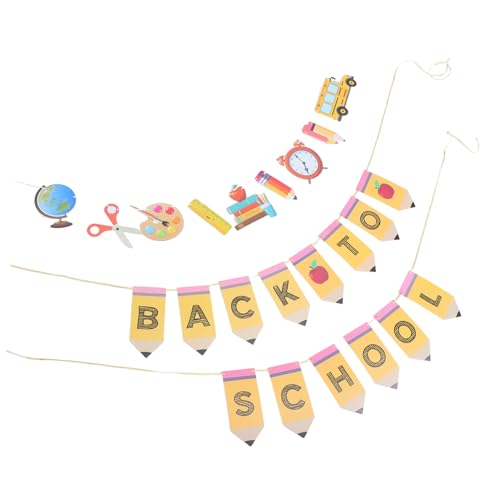 HOMSFOU 2pcs Back to School Banner Garland with Pencil... - High-Tech & Électronique Amazon Royaume-Uni à 7.99€