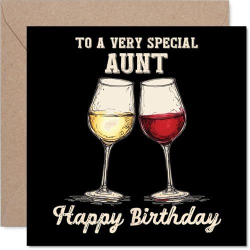 Aunt Birthday Card - Bday Wine - Happy Birthday Card for... - Auto & Moto en promo à 1.67€