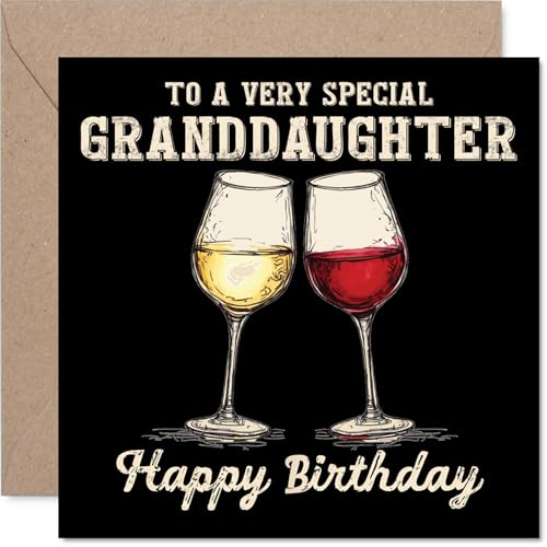 Granddaughter Birthday Card - Bday Wine - Happy Birthday... - Auto & Moto Amazon Royaume-Uni à 2.10€