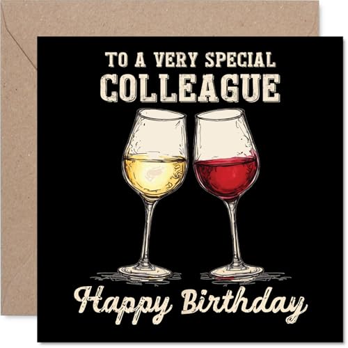 Colleague Birthday Card - Bday Wine - Happy Birthday Card... - Auto & Moto Amazon Royaume-Uni à 2.06€