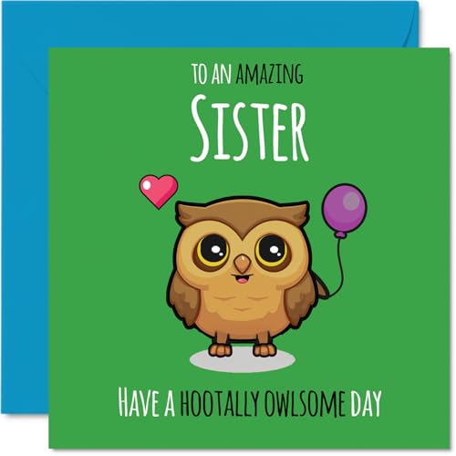 Sister Birthday Card - Hootally Owlsome - Happy Birthday... - Auto & Motorcycle Amazon UK à 2.79€
