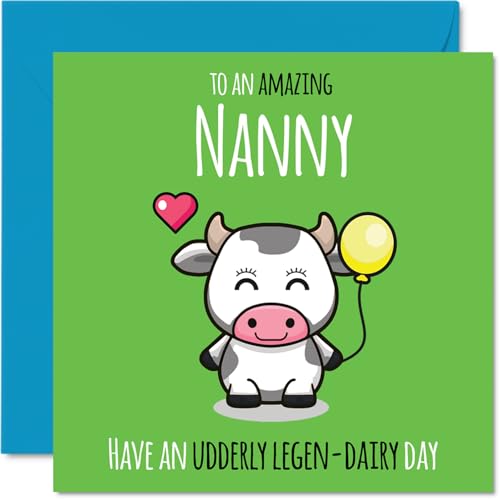 Nanny Birthday Card - Udderly Legen-Dairy - Happy Birthday... - Auto & Moto Amazon Royaume-Uni à 1.63€