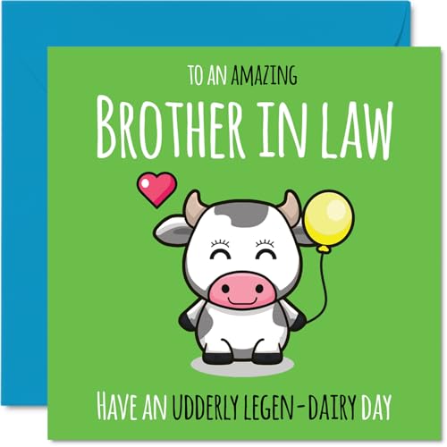 Brother in Law Birthday Card - Udderly Legen-Dairy - Happy... - Auto & Motorcycle Amazon UK à 2.51€