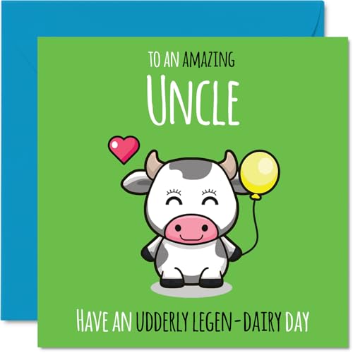 Uncle Birthday Card - Udderly Legen-Dairy - Happy Birthday... - Auto & Motorcycle Amazon UK à 2.10€