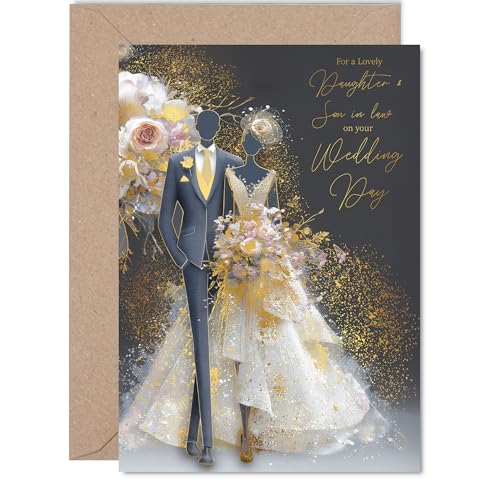 Gold Daughter & Son in Law Wedding Card - Elegant Bride &... - Auto & Moto Amazon Royaume-Uni à 2.07€